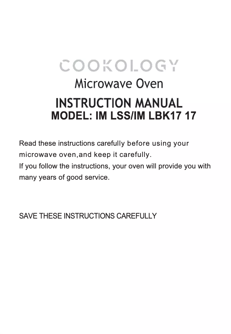 First page image of the manual for IM17LBK