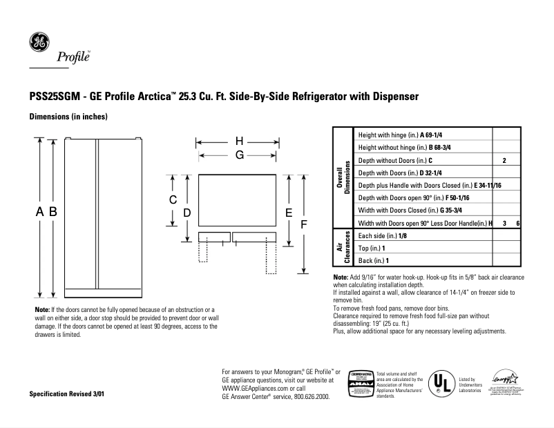 First page image of the manual for PSS25SGMBS