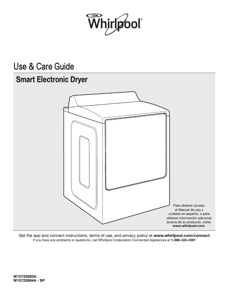 Page 1 of the manual Use and Maintenance Manual Whirlpool WED8700E