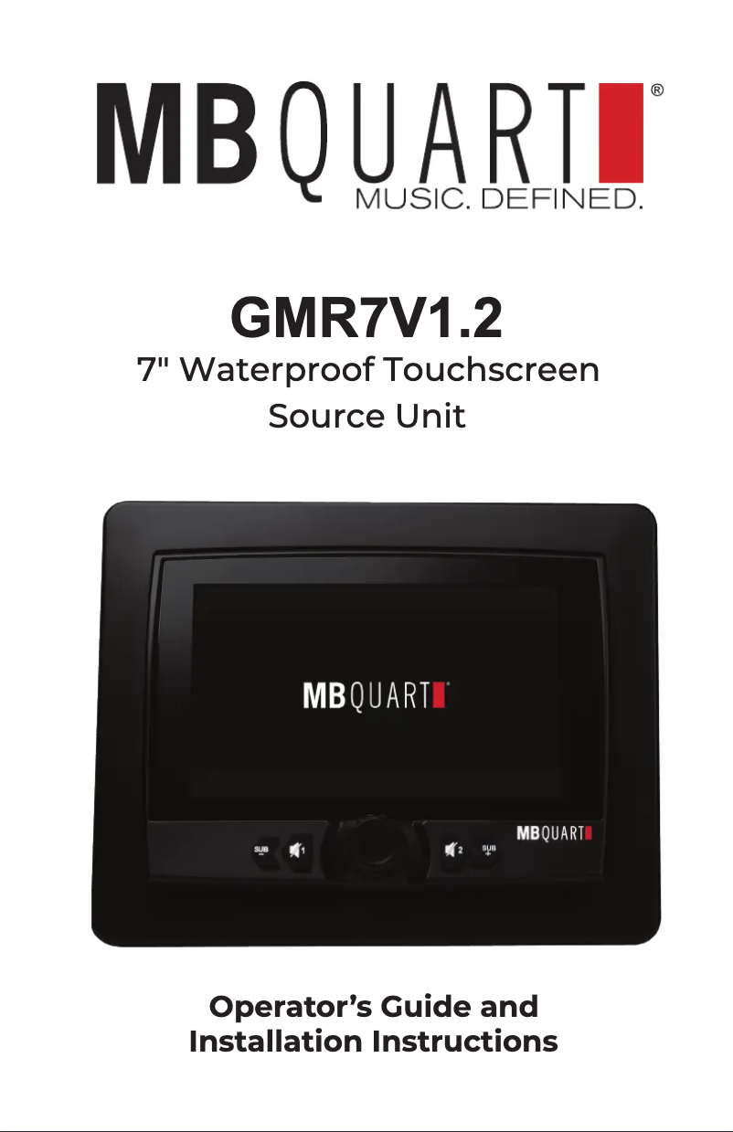 Page 1 of the manual User Manual MB Quart GMR7V1