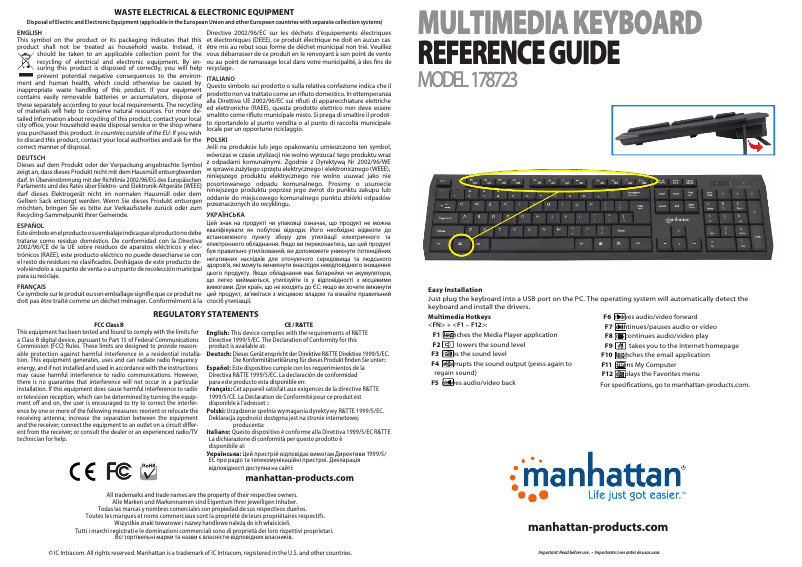 Image de la première page du manuel de l'appareil 178723