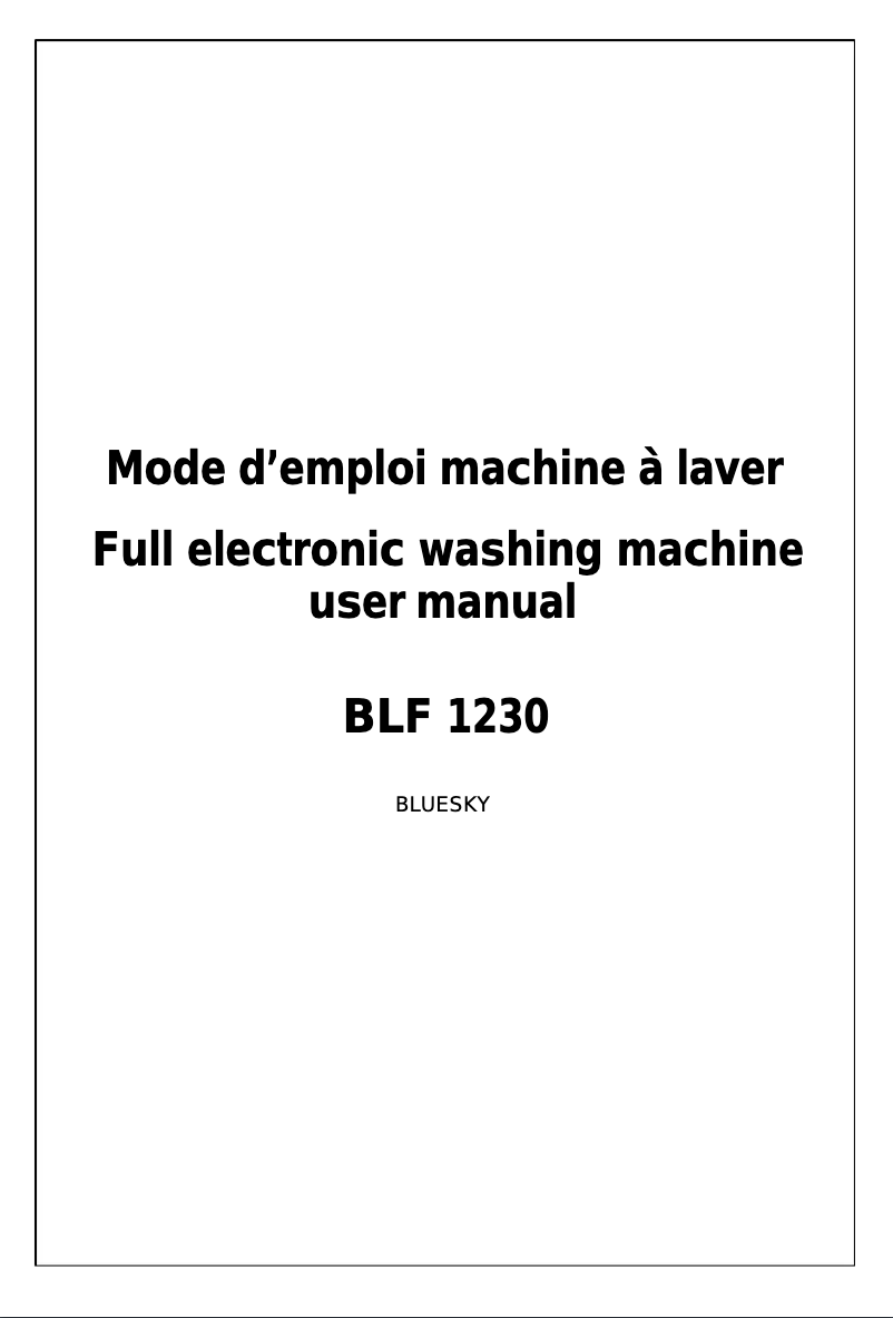 First page image of the manual for BLF 1230