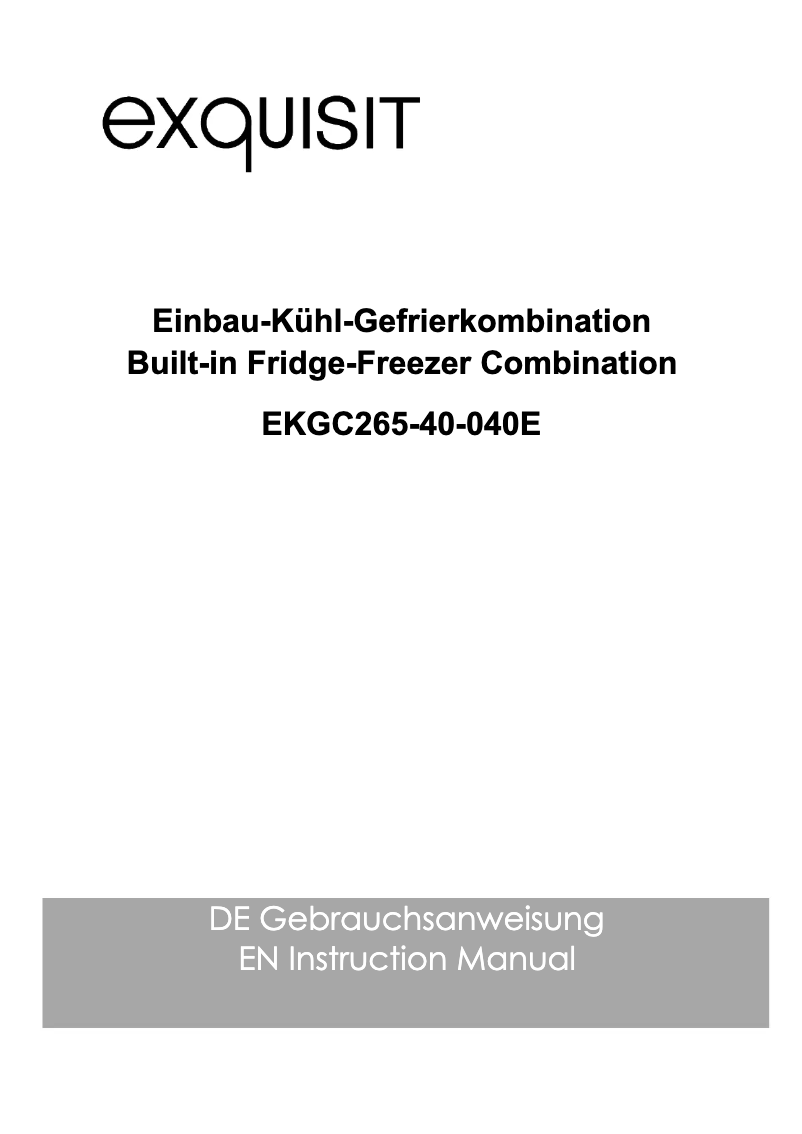 Page 1 of the manual User Manual Exquisit EKGC265-40-040E