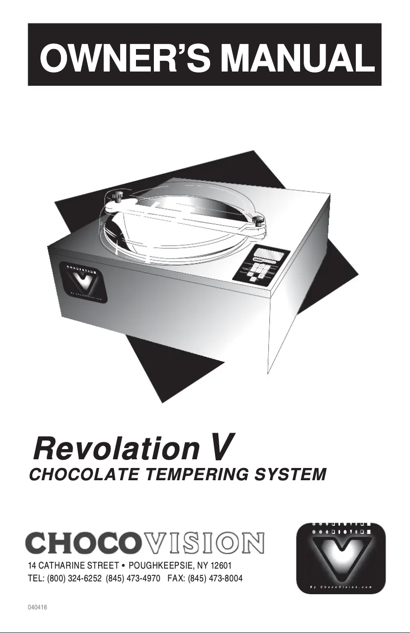 First page image of the manual for Revolation V