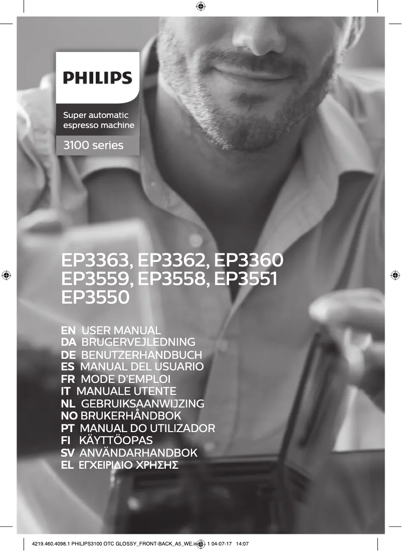 Page 1 of the manual User Manual Philips 3100 series EP3559