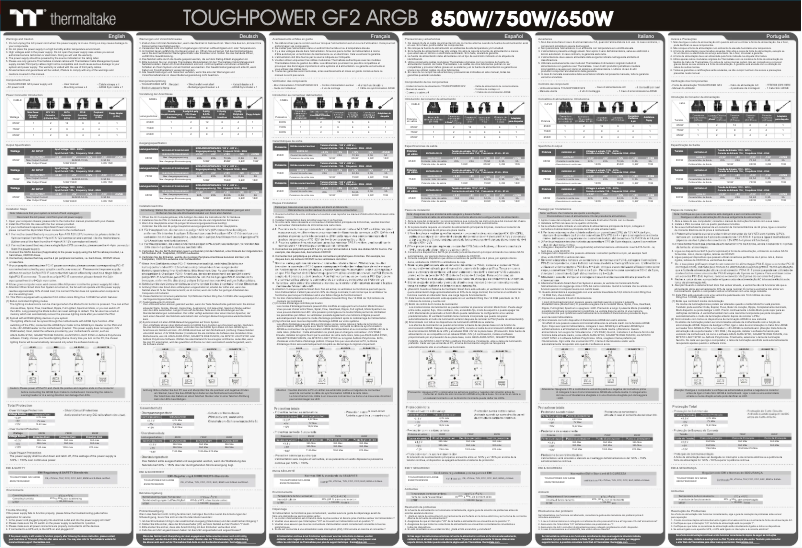 Page 1 of the manual Quick Start Guide Thermaltake Toughpower GF2