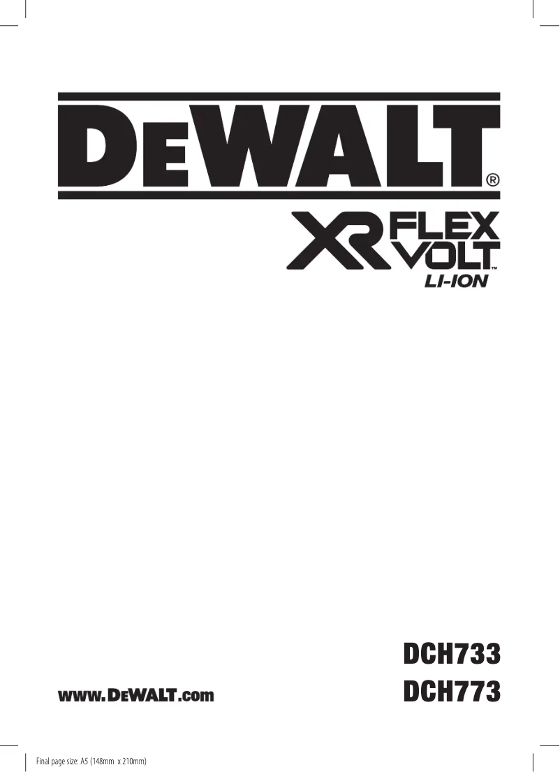 First page image of the manual for DCH773