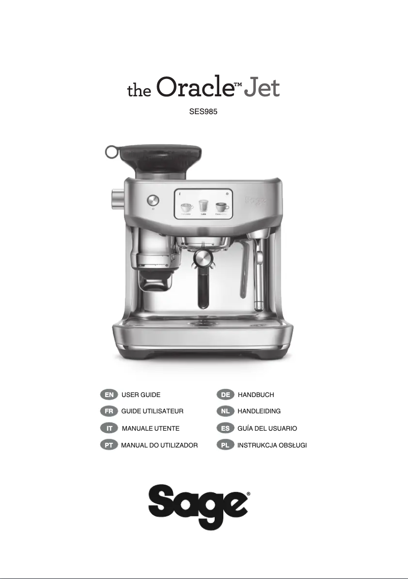 Page 1 of the manual User Manual Sage the Oracle Jet SES985