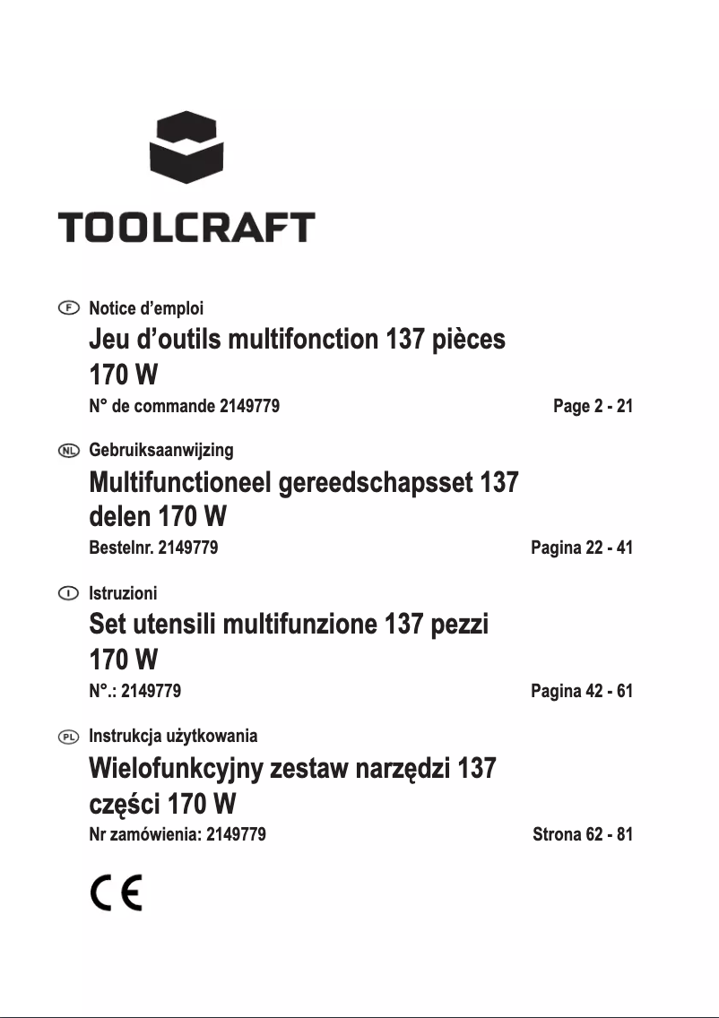 Page 1 of the manual User Manual Toolcraft MW-138
