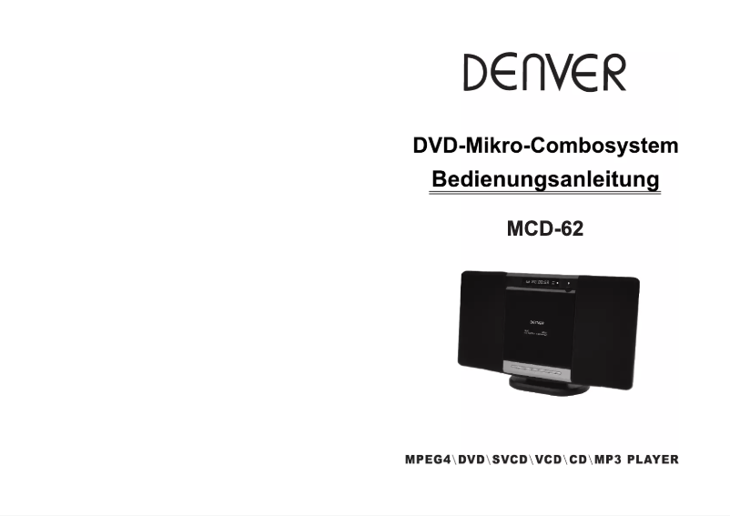 Page 1 of the manual User Manual Denver MCD-62