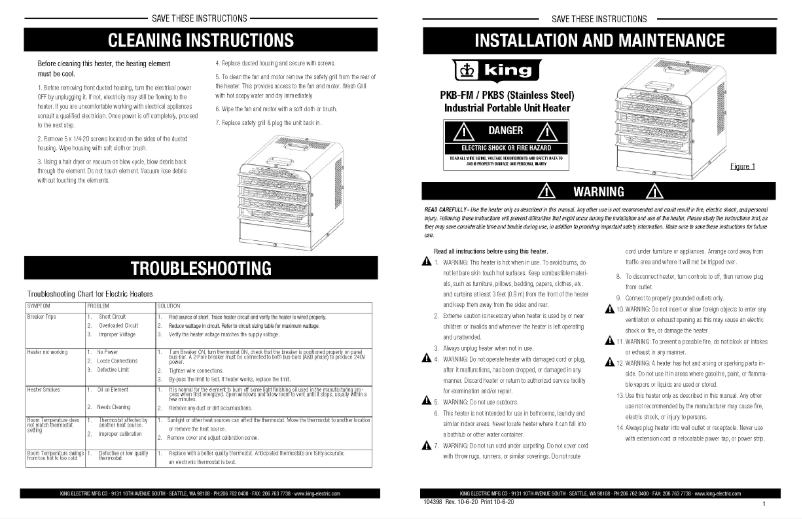 Page 1 of the manual User Manual King PKBS2412-3-T-FM