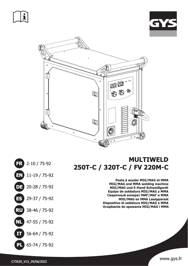 First page image of the manual for Multiweld 250T-C