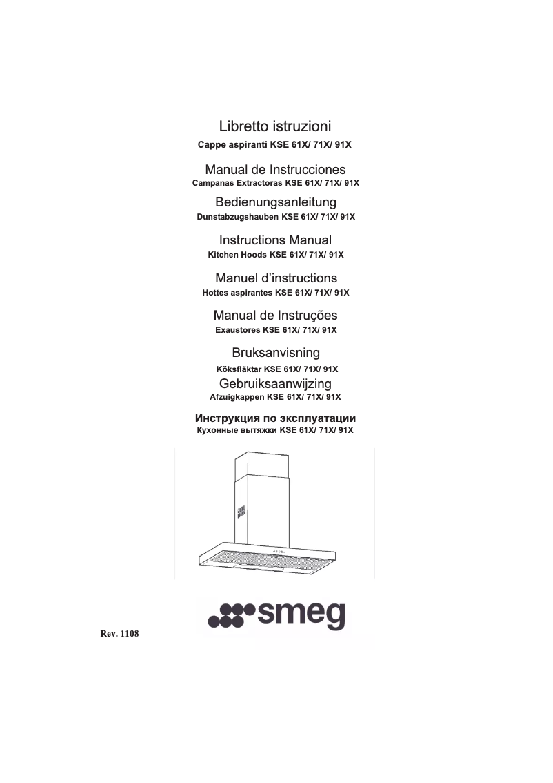 Page 1 of the manual User Manual Smeg KSE91X