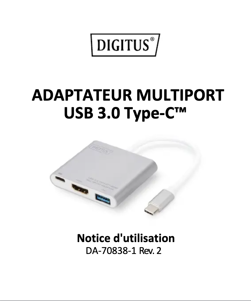 Page 1 of the manual User Manual Digitus DA-70838-1