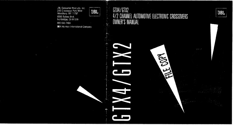 Page 1 of the manual User Manual JBL GTX2