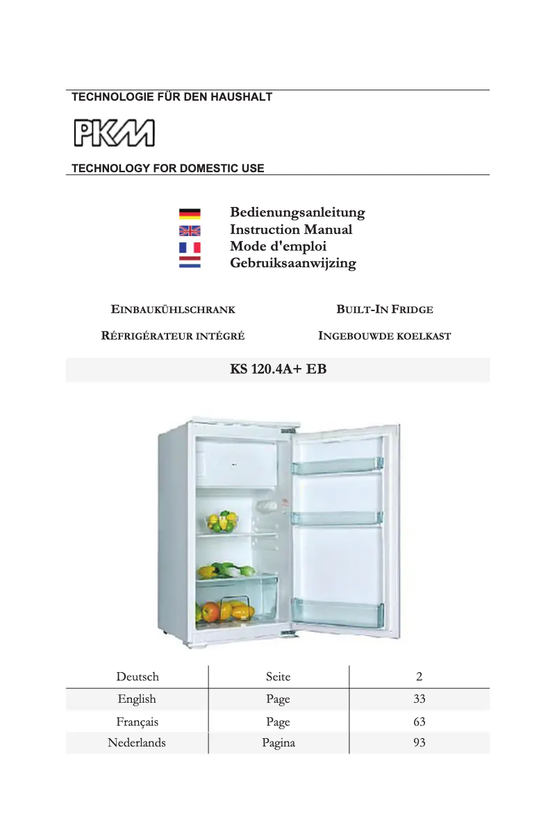 Page 1 of the manual User Manual PKM KS120.4A+EB