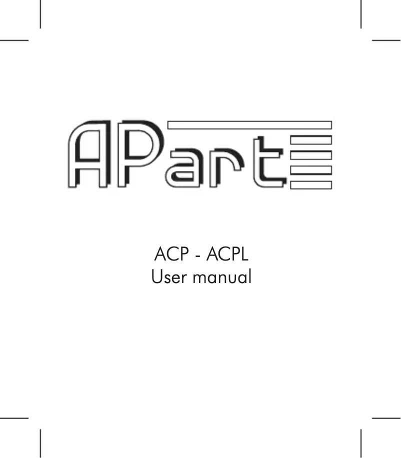 First page image of the manual for ACPL