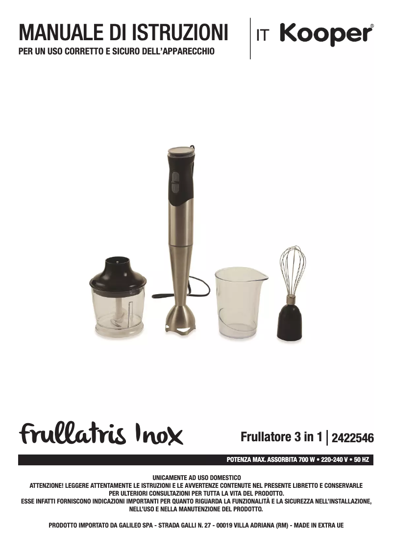 Page 1 of the manual User Manual Kooper 2422546