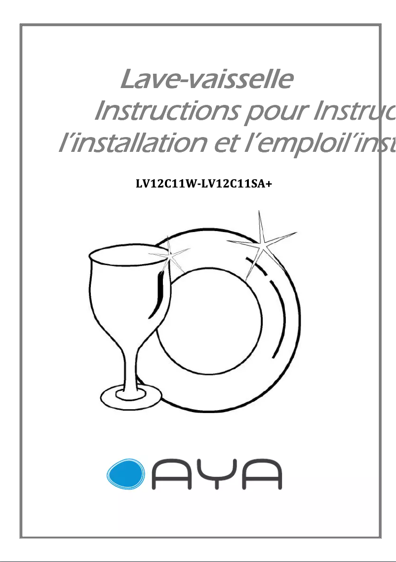 Page 1 of the manual User Manual AYA LV12C11SA+