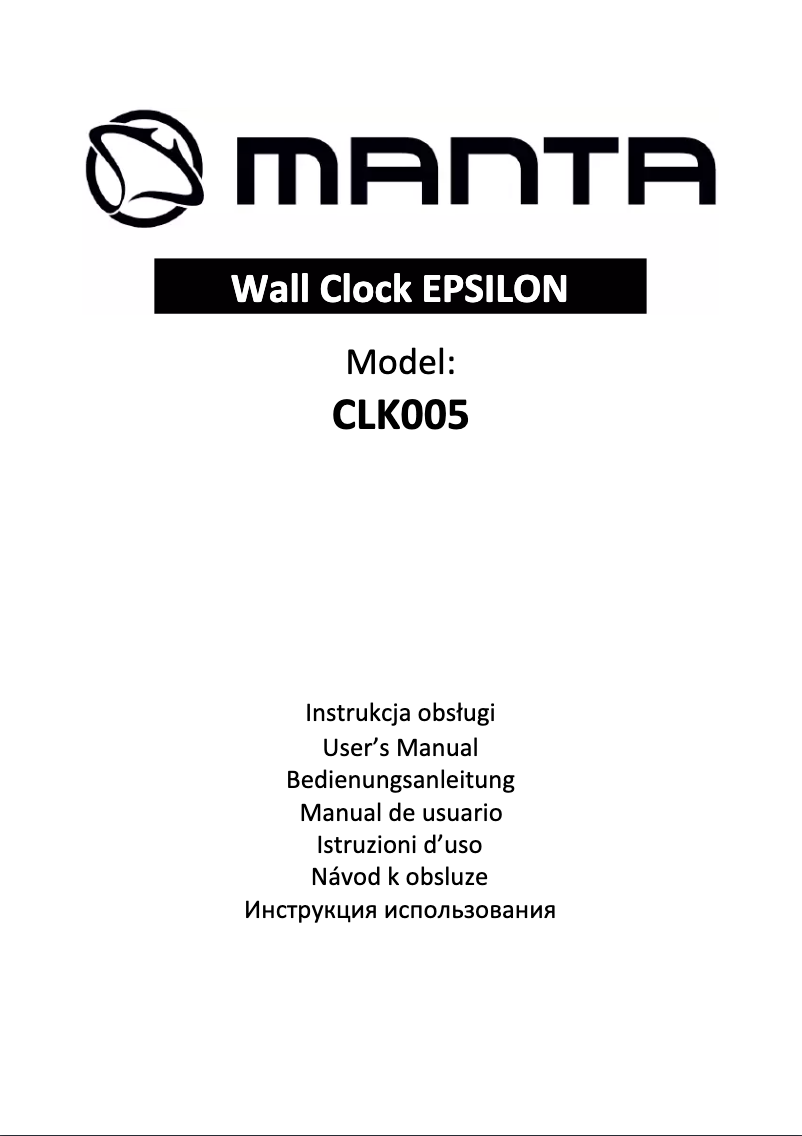Page 1 of the manual User Manual Manta CLK005