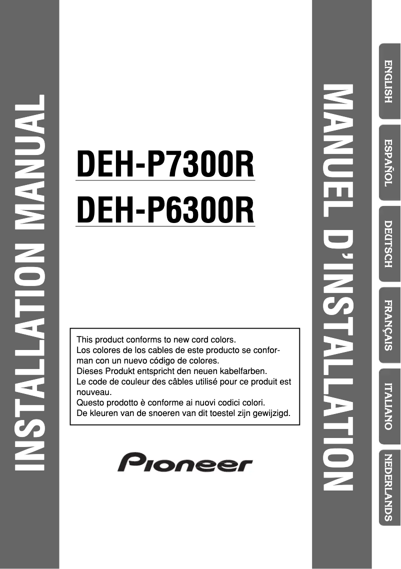 Page 1 of the manual User Manual Pioneer DEH-P6300R