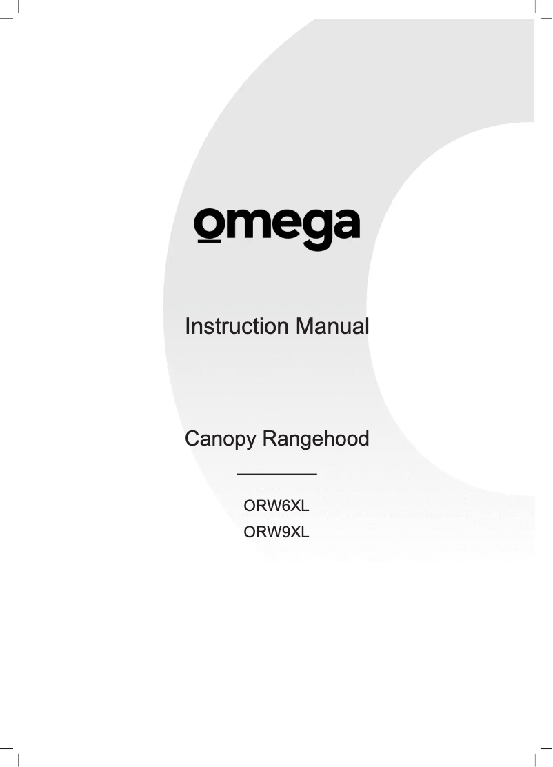 First page image of the manual for ORW9XL