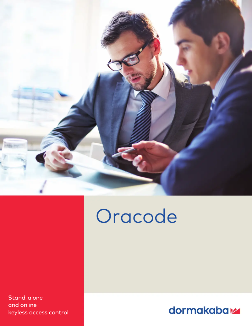 Page 1 of the manual Brochure Dormakaba Oracode