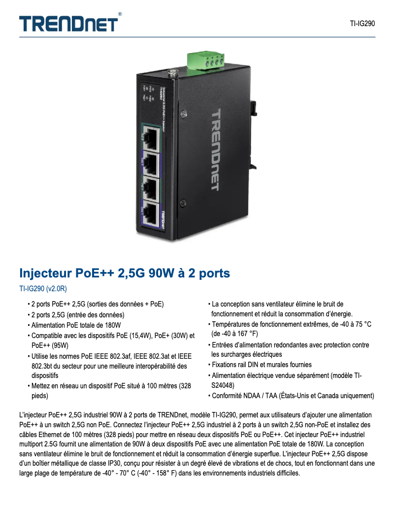 First page image of the manual for TI-IG290