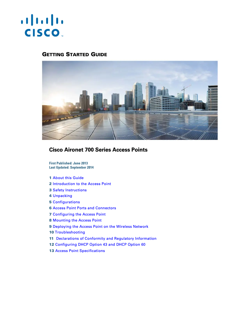 Image de la première page du manuel de l'appareil AIR-CAP702I-S-K9