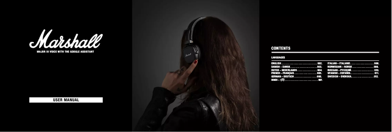 First page image of the manual for Major III Voice