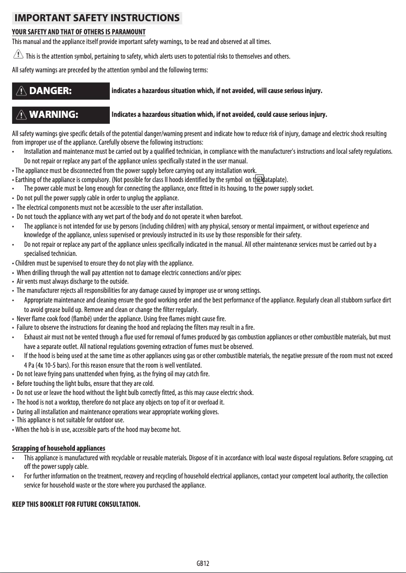 Page 1 of the manual User Manual Bauknecht DBRI 6910 IXL