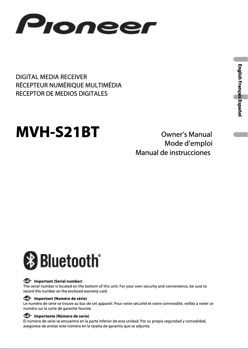 First page image of the manual for MVH-S21BT