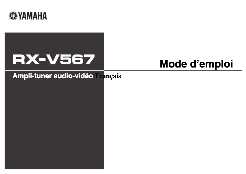 Page 1 of the manual User Manual Yamaha RX-V567