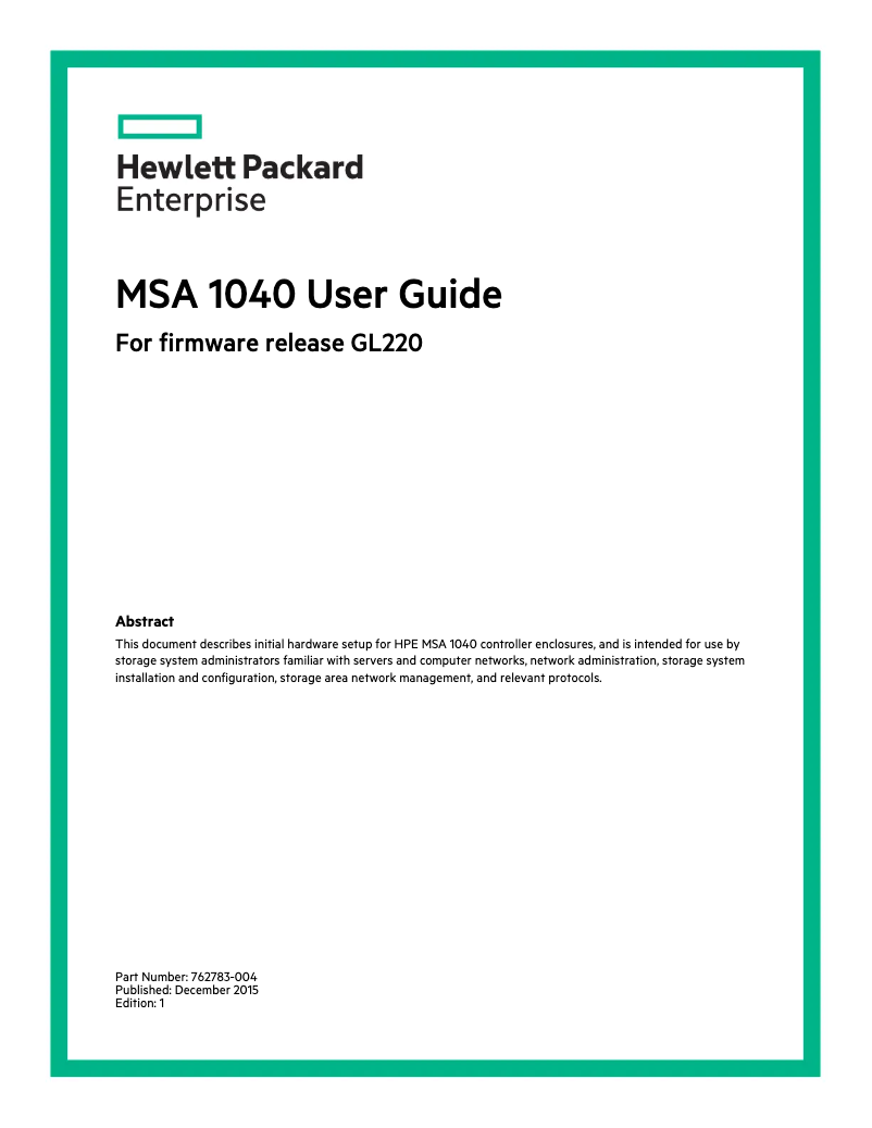 First page image of the manual for MSA 1040