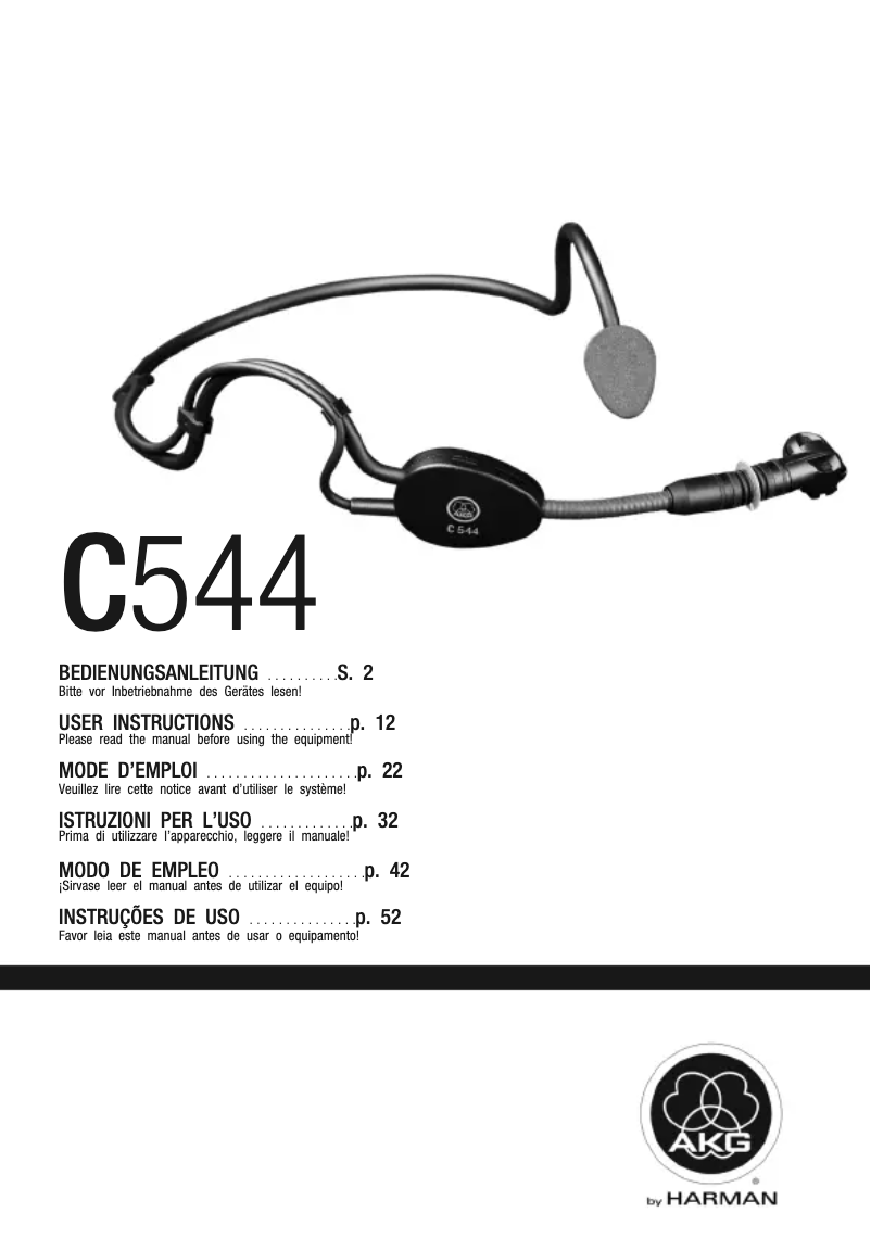 First page image of the manual for C544L