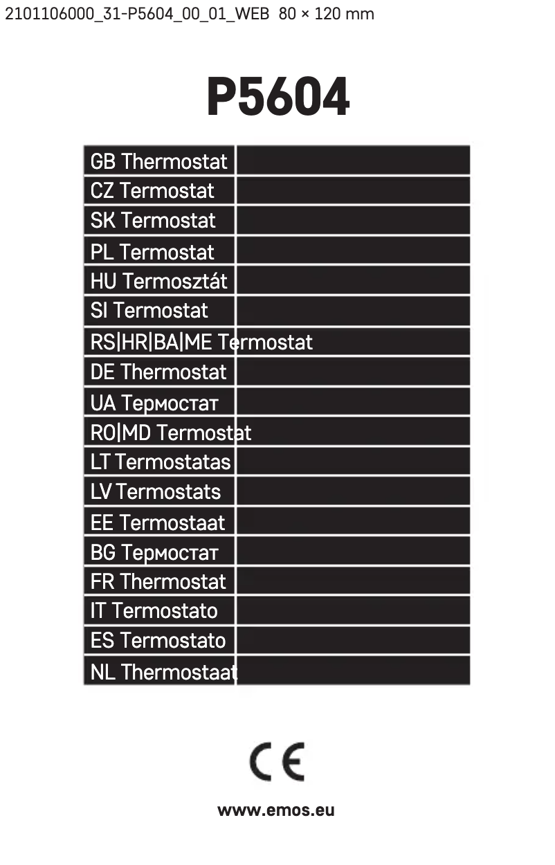 Page 1 of the manual User Manual Emos P5604