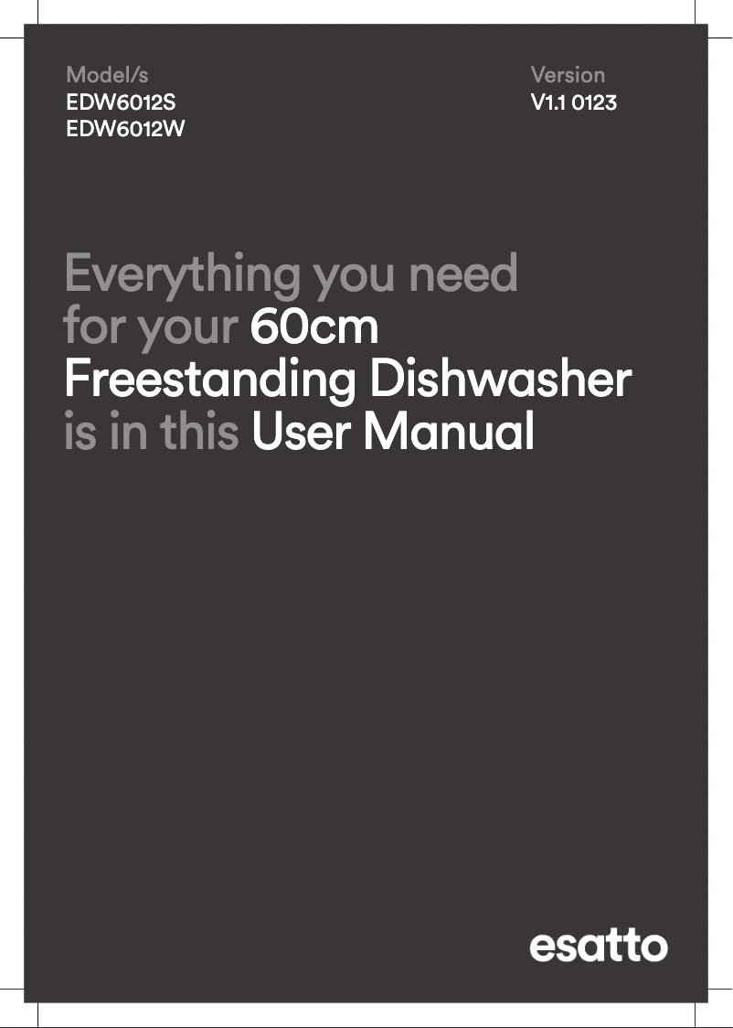 First page image of the manual for EDW6012S