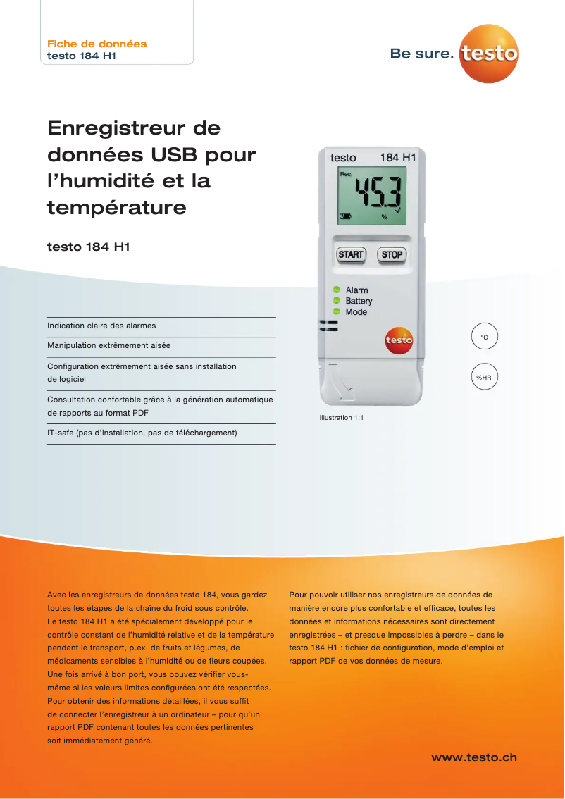 First page image of the manual for 184 H1