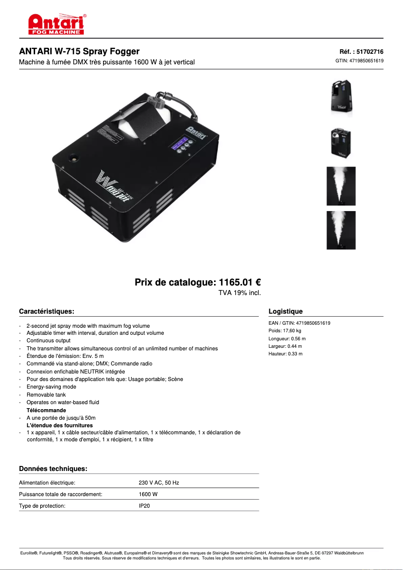 First page image of the manual for W-715