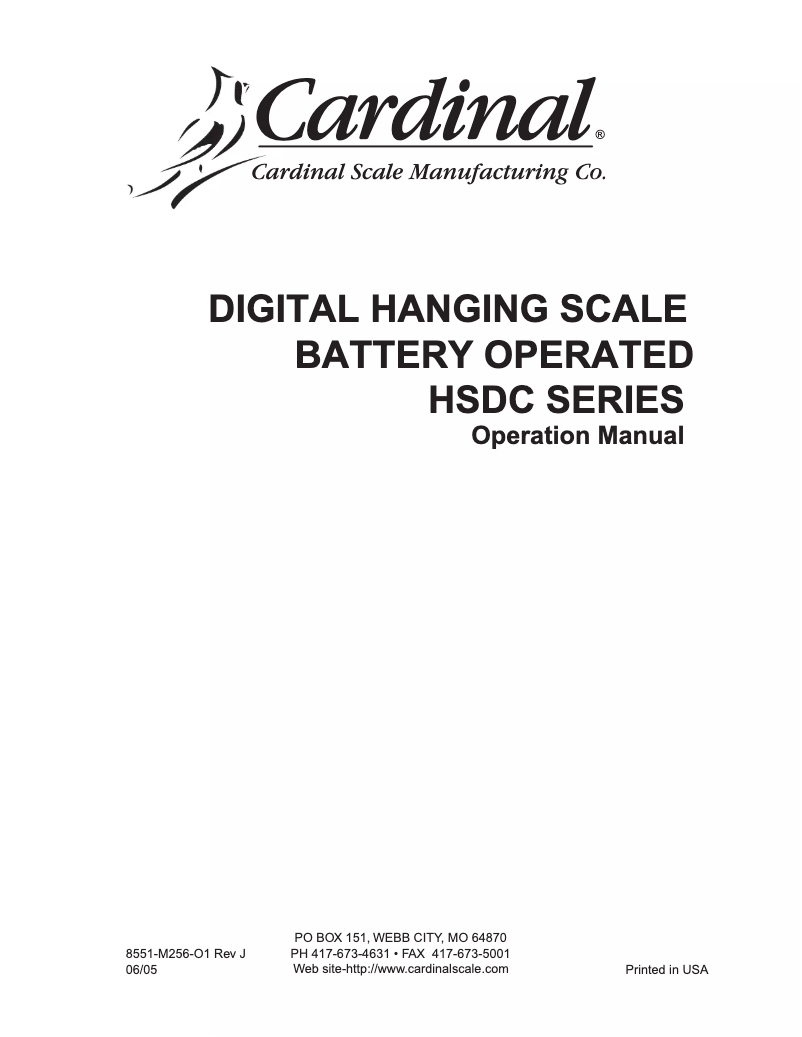 First page image of the manual for HSDC-100KG
