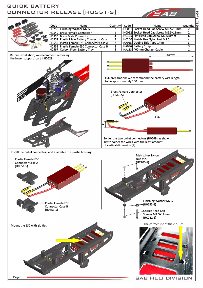 Page 1 of the manual User Manual SAB H0551-S