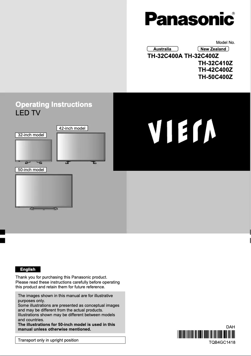 First page image of the manual for TH-32C400Z