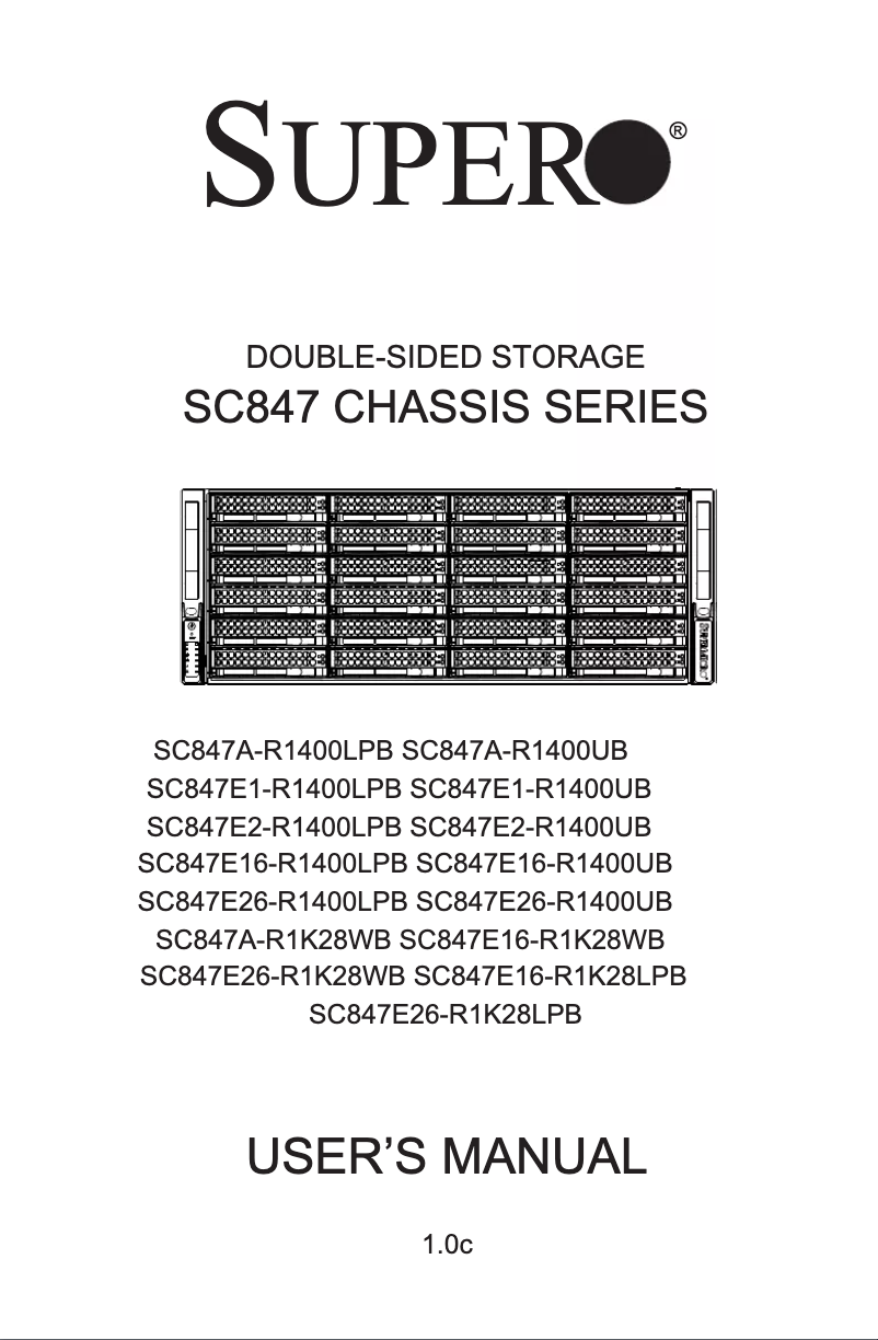 Image de la première page du manuel de l'appareil SuperChassis SC847