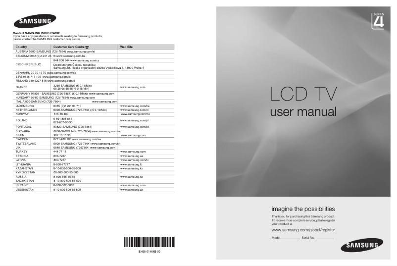 Page 1 of the manual User Manual Samsung LE40A436T1C