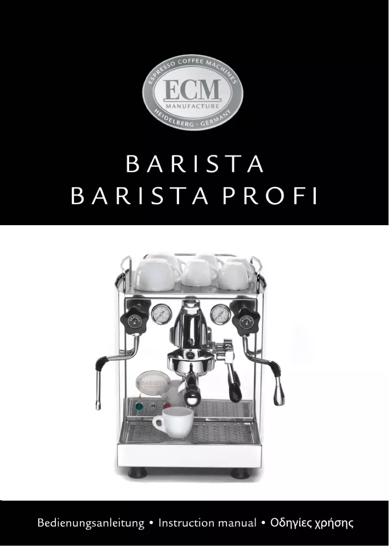 First page image of the manual for Barista