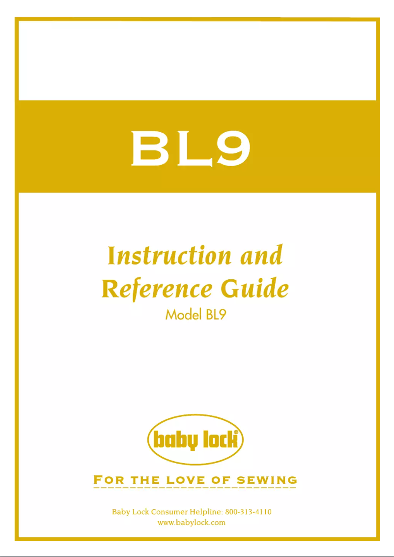 Page 1 of the manual User Manual Baby Lock BL9
