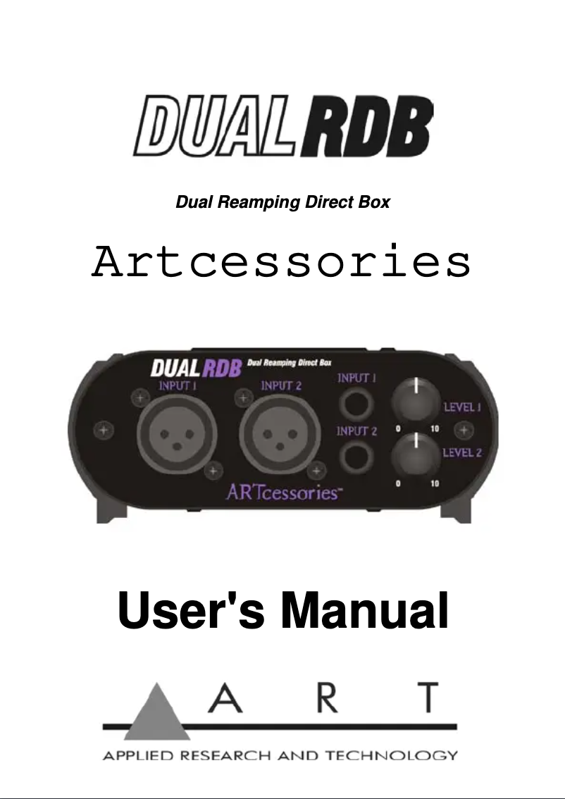 Page 1 of the manual User Manual ART Dual RDB
