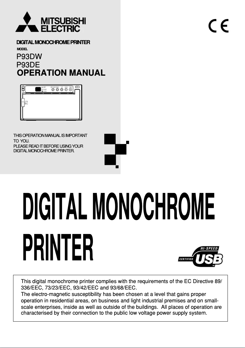 Page 1 of the manual User Manual Mitsubishi P93DW