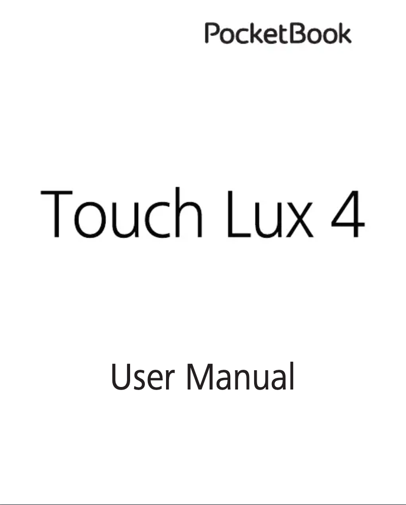 Page 1 of the manual User Manual PocketBook Touch Lux 4