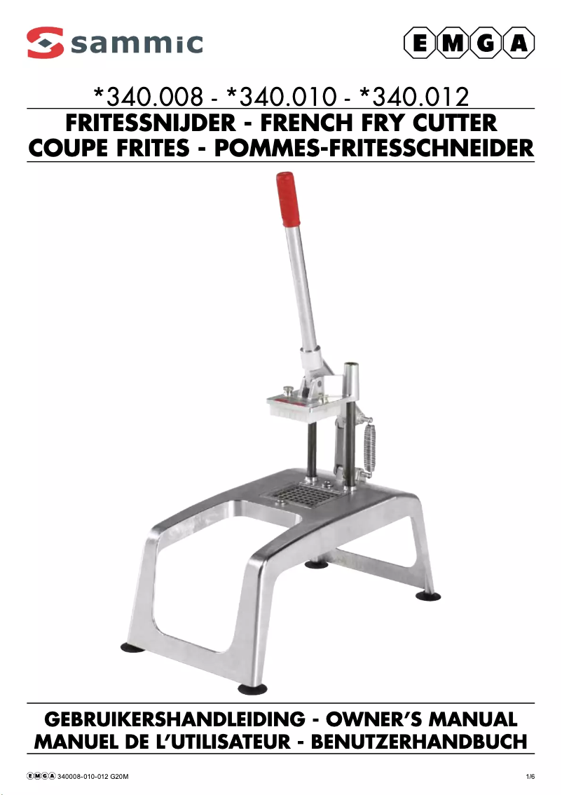 First page image of the manual for 340012